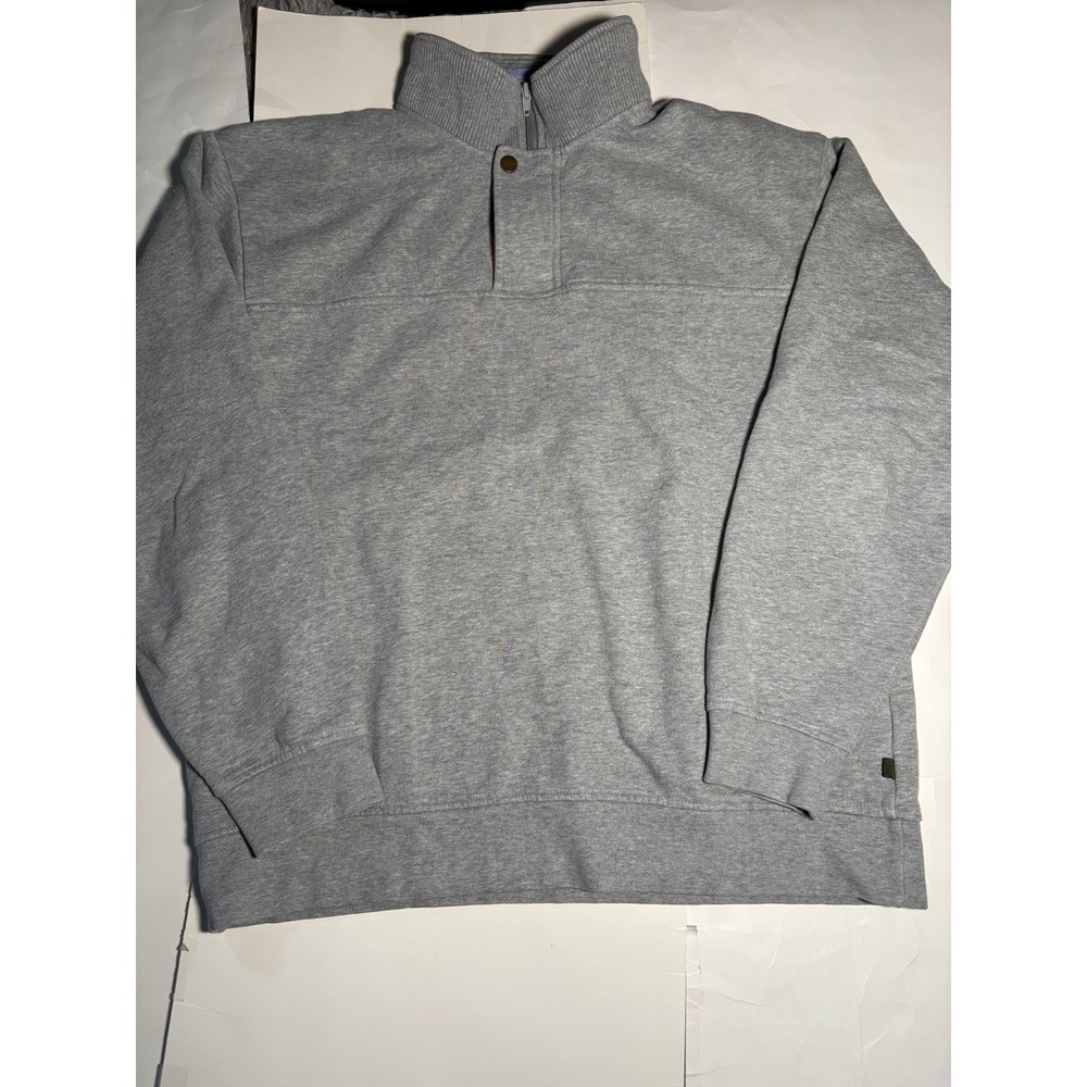 Orvis Quarter Zip Sweatshirt Mens XL Gray Mock Neck Pullover Casual Cotton